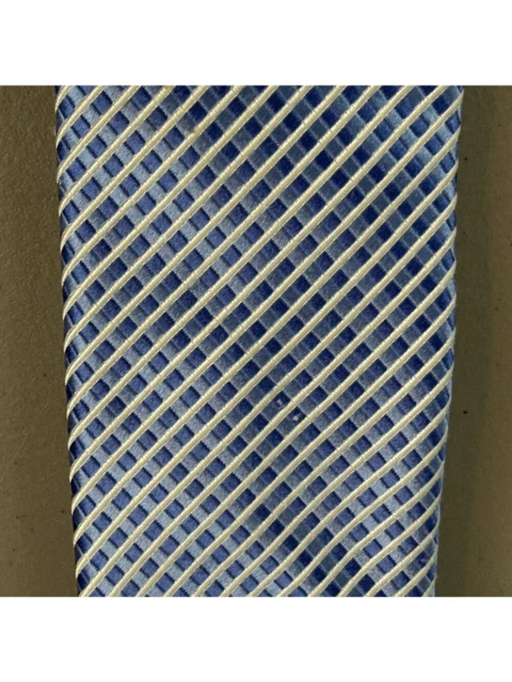 Donald J Trump Mens Necktie Light Blue & White Check Classic